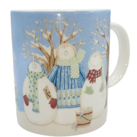 Debbie Mumm Winter Wonders Snowman‎ Family Ceramic Coffee Mug Set of 4pc 14oz - Picture 7 of 11